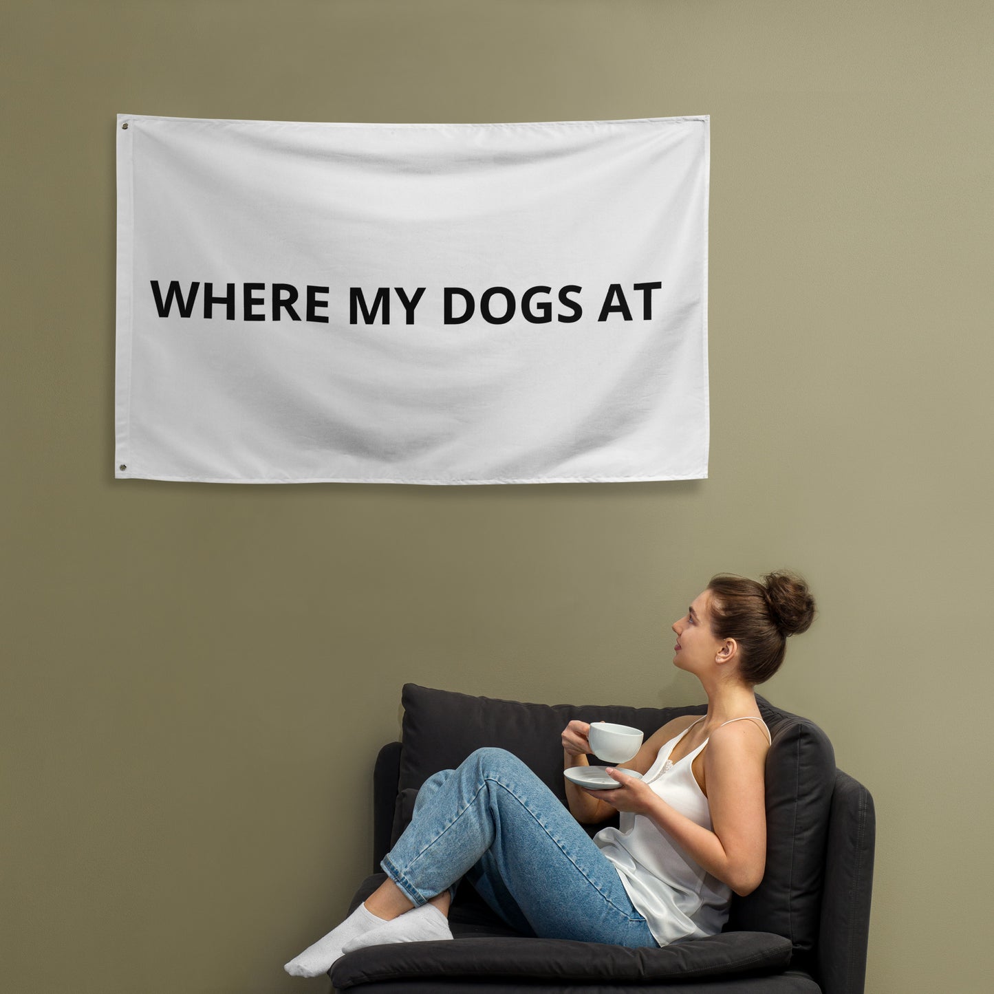 WHERE MY DOGS AT Flag