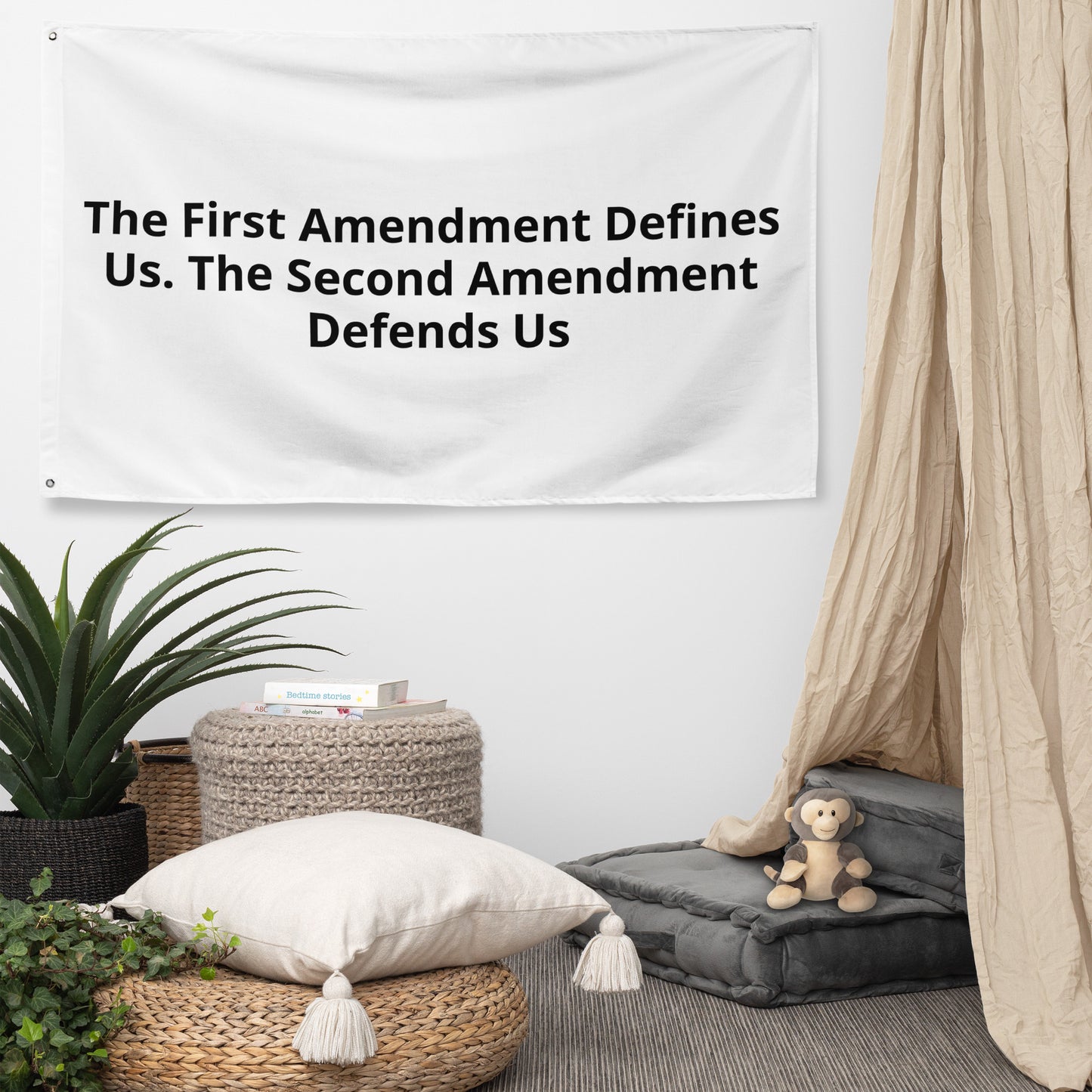 The First Amendment Defines Us. The Second Amendment Defends Us Flag