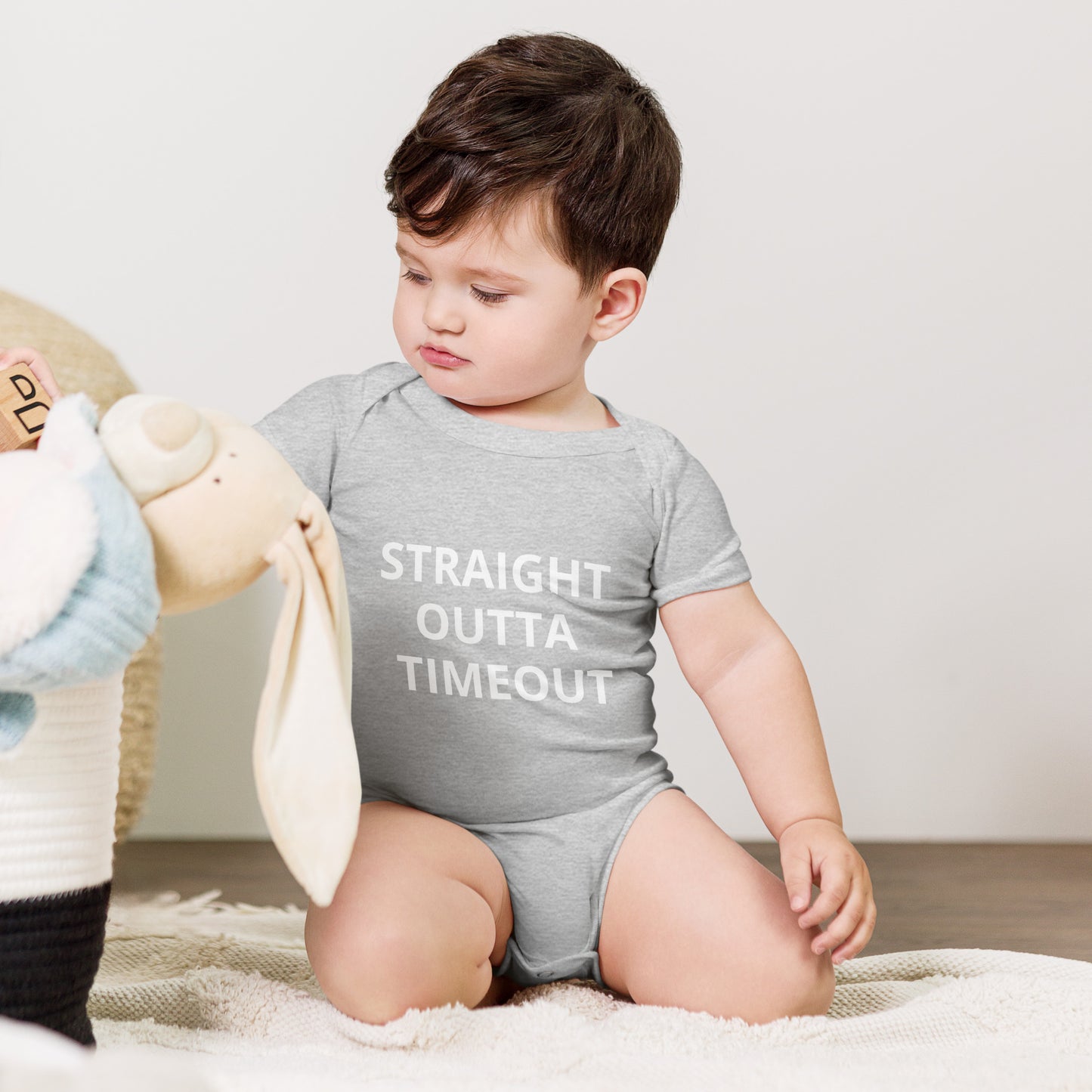 STRAIGHT OUTTA TIMEOUT Baby short sleeve one piece
