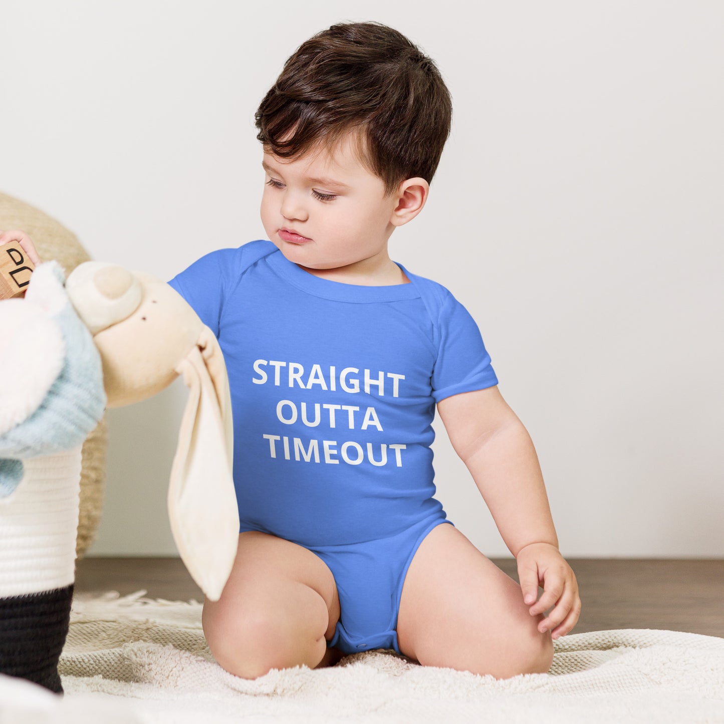 STRAIGHT OUTTA TIMEOUT Baby short sleeve one piece