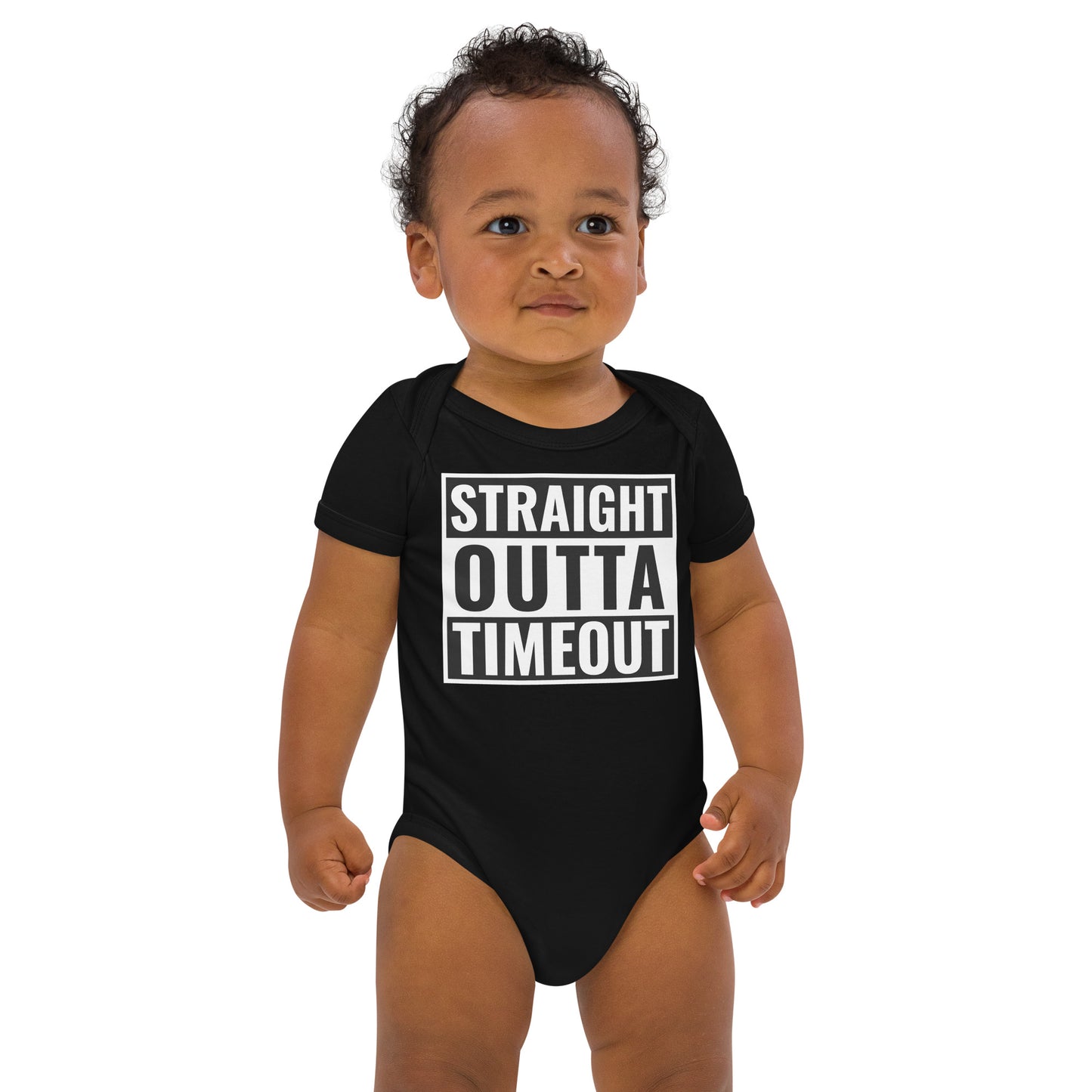 STRAIGHT OUTTA TIMEOUT cotton baby bodysuit