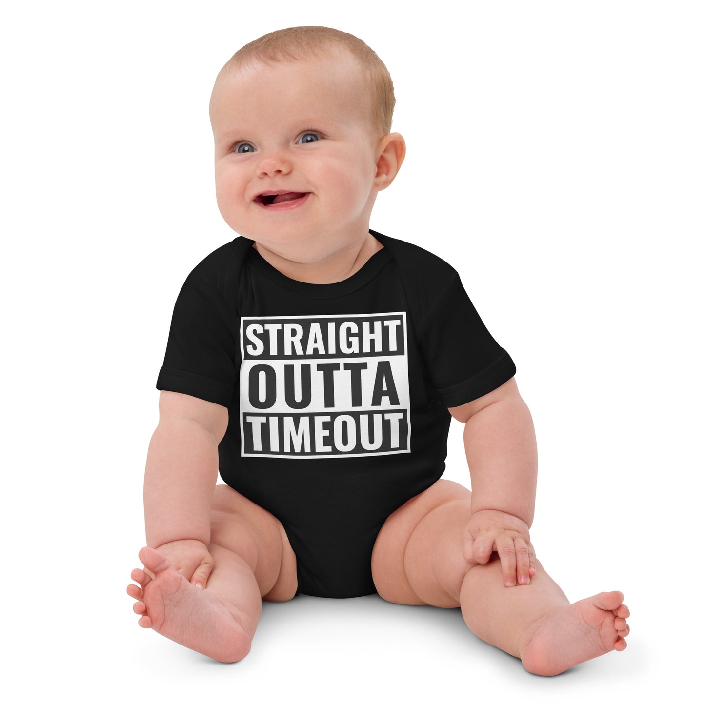 STRAIGHT OUTTA TIMEOUT cotton baby bodysuit