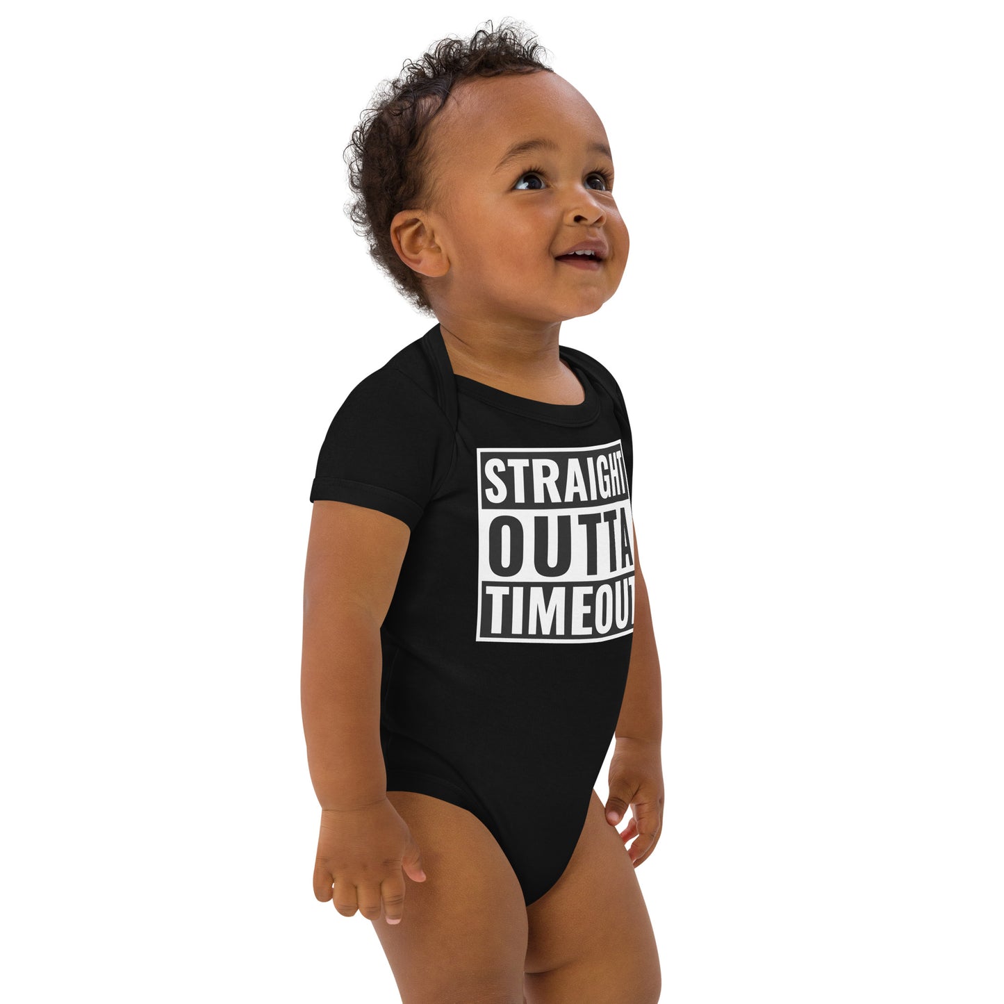 STRAIGHT OUTTA TIMEOUT cotton baby bodysuit