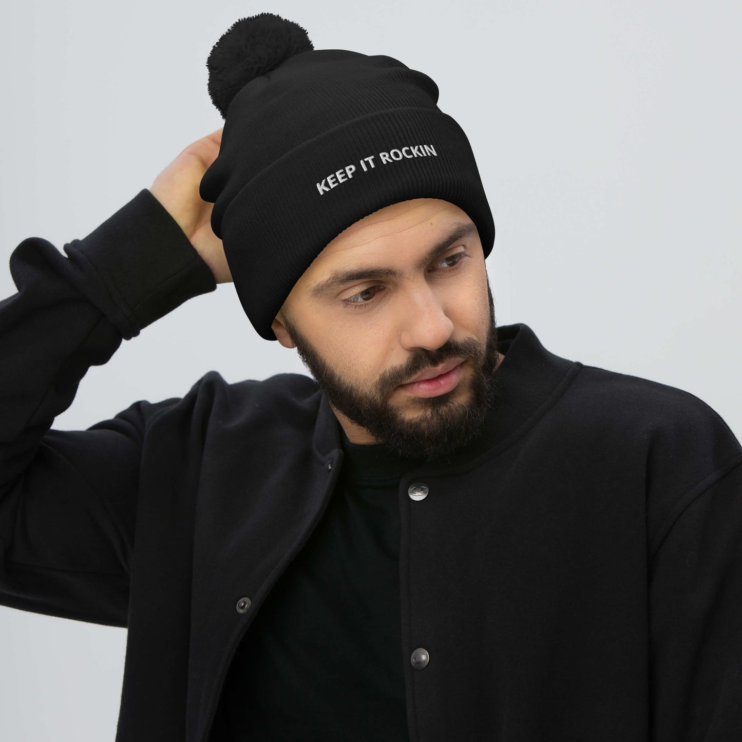 KEEP IT ROCKIN Pom-Pom Beanie