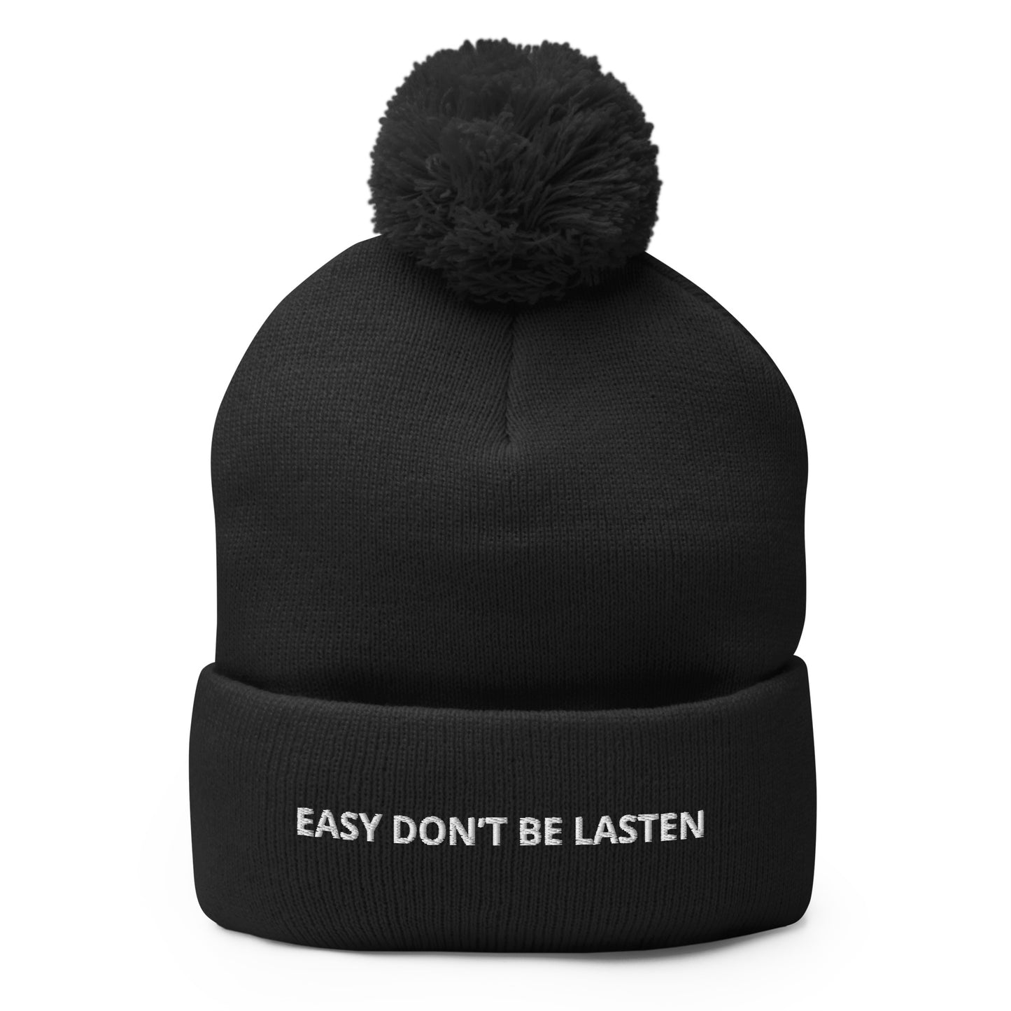 EASY DON’T BE LASTEN Pom-Pom Beanie