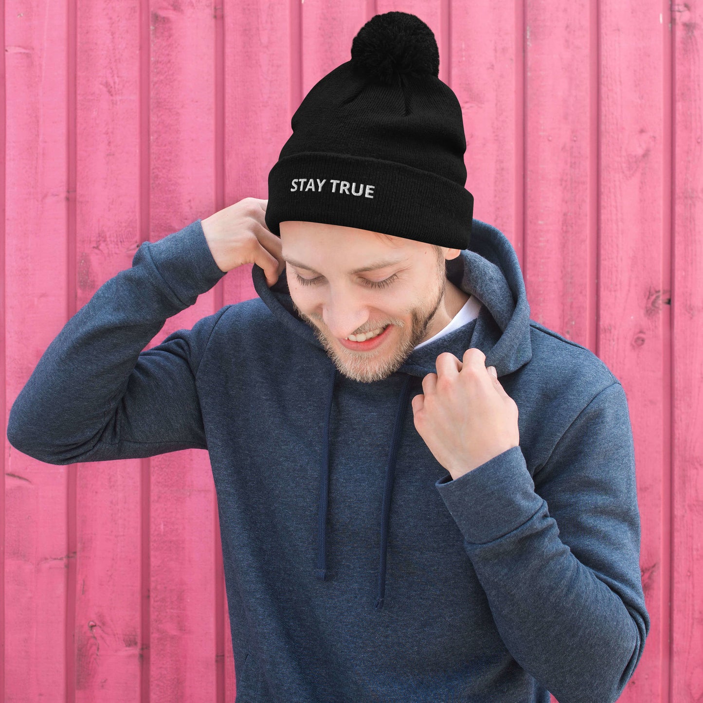 STAY TRUE Pom-Pom Beanie