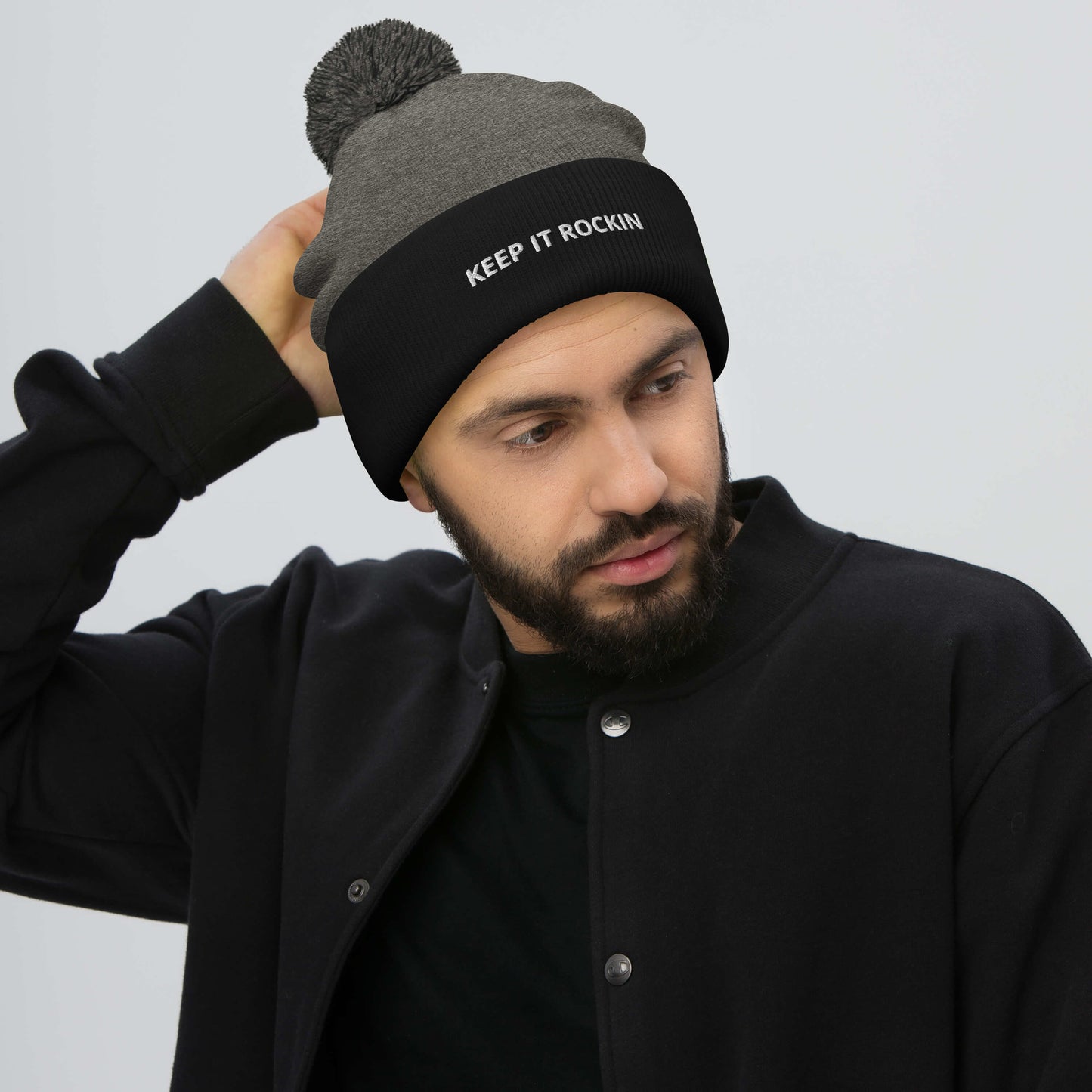 KEEP IT ROCKIN Pom-Pom Beanie