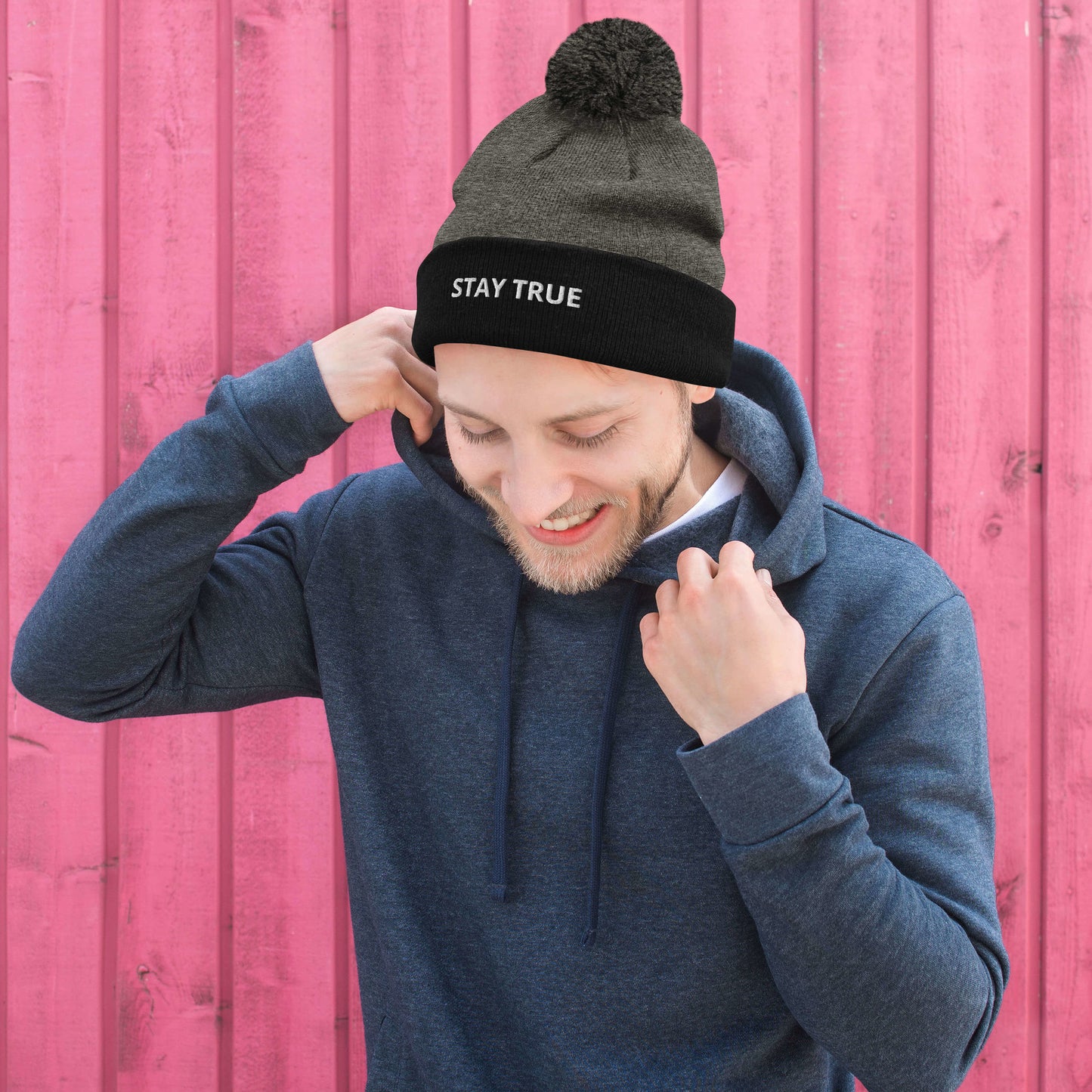 STAY TRUE Pom-Pom Beanie