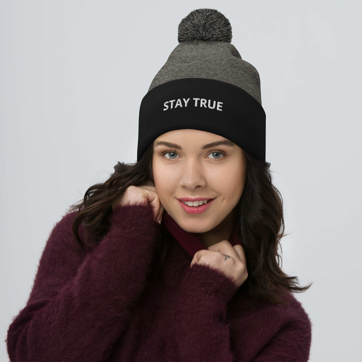 STAY TRUE Pom-Pom Beanie