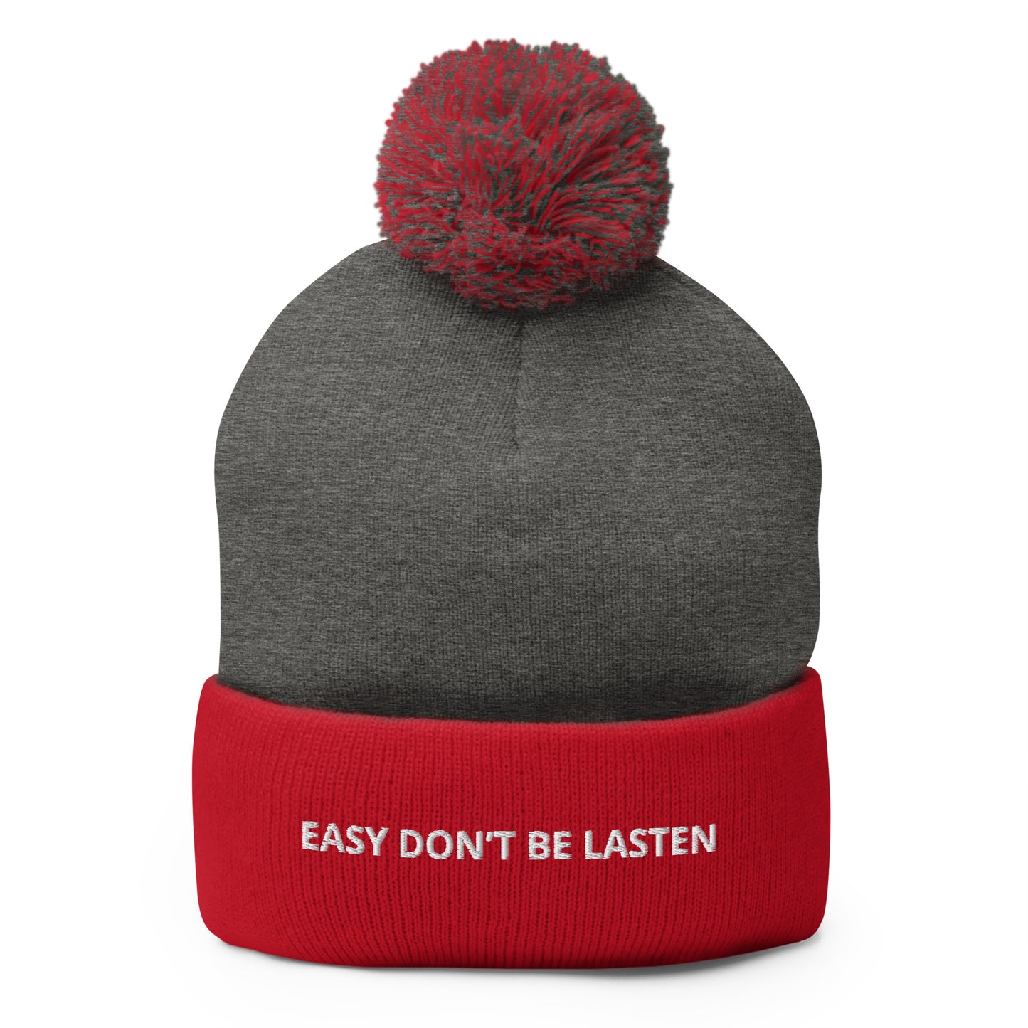 EASY DON’T BE LASTEN Pom-Pom Beanie