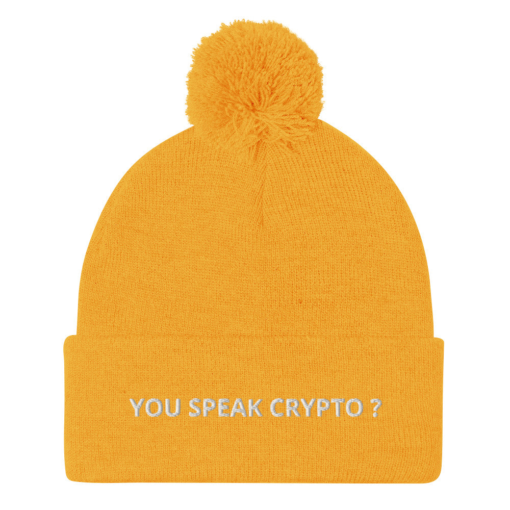 YOU SPEAK CRYPTO ? Pom-Pom Beanie