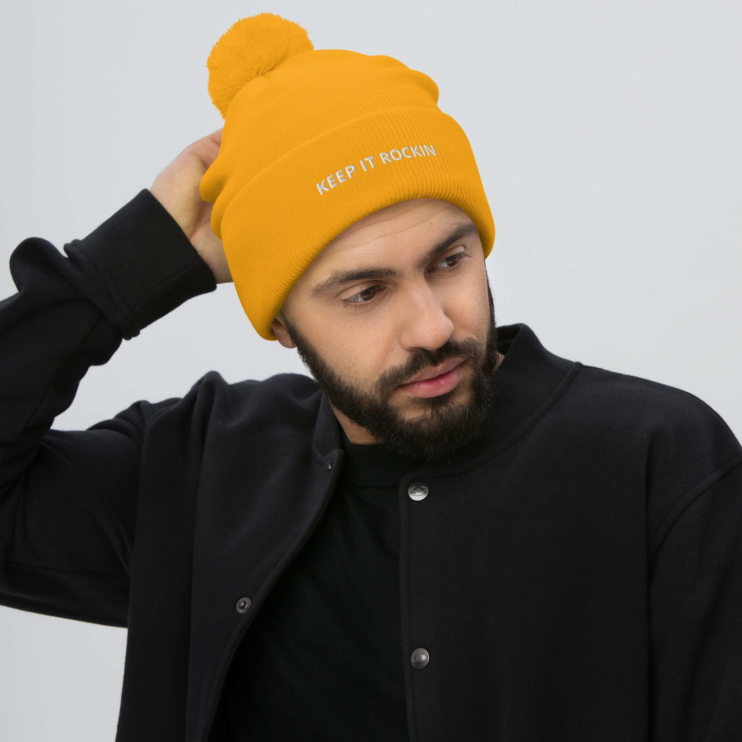 KEEP IT ROCKIN Pom-Pom Beanie