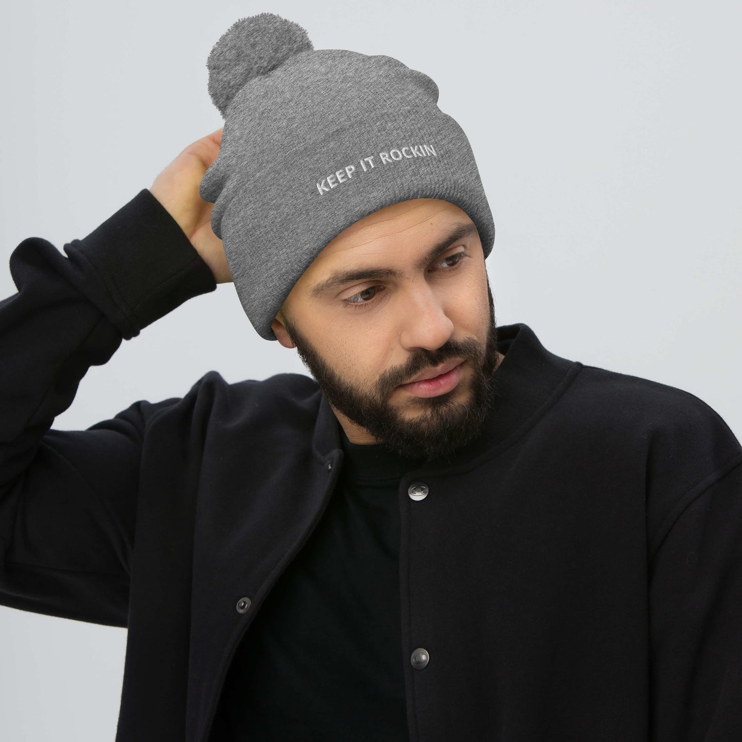 KEEP IT ROCKIN Pom-Pom Beanie