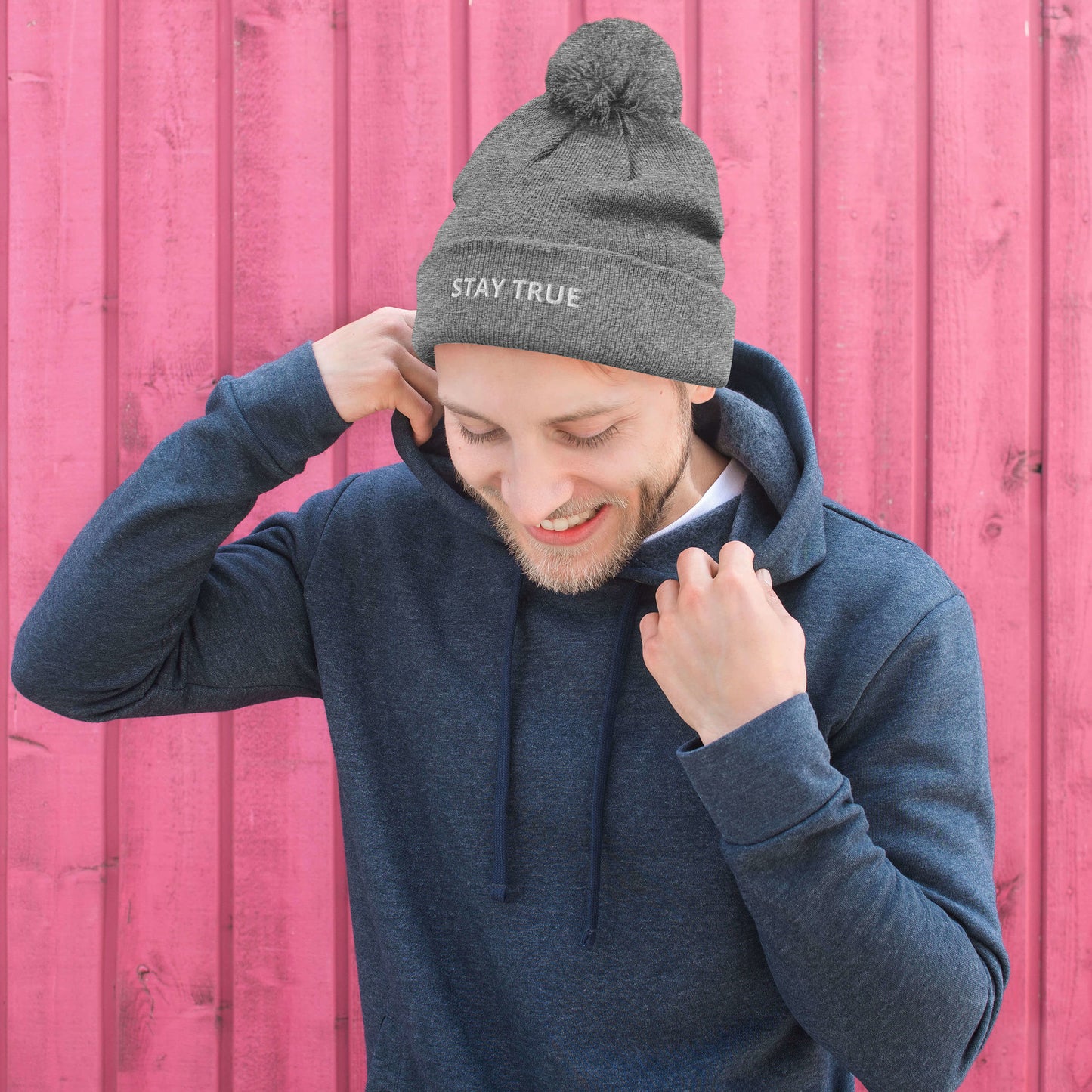 STAY TRUE Pom-Pom Beanie