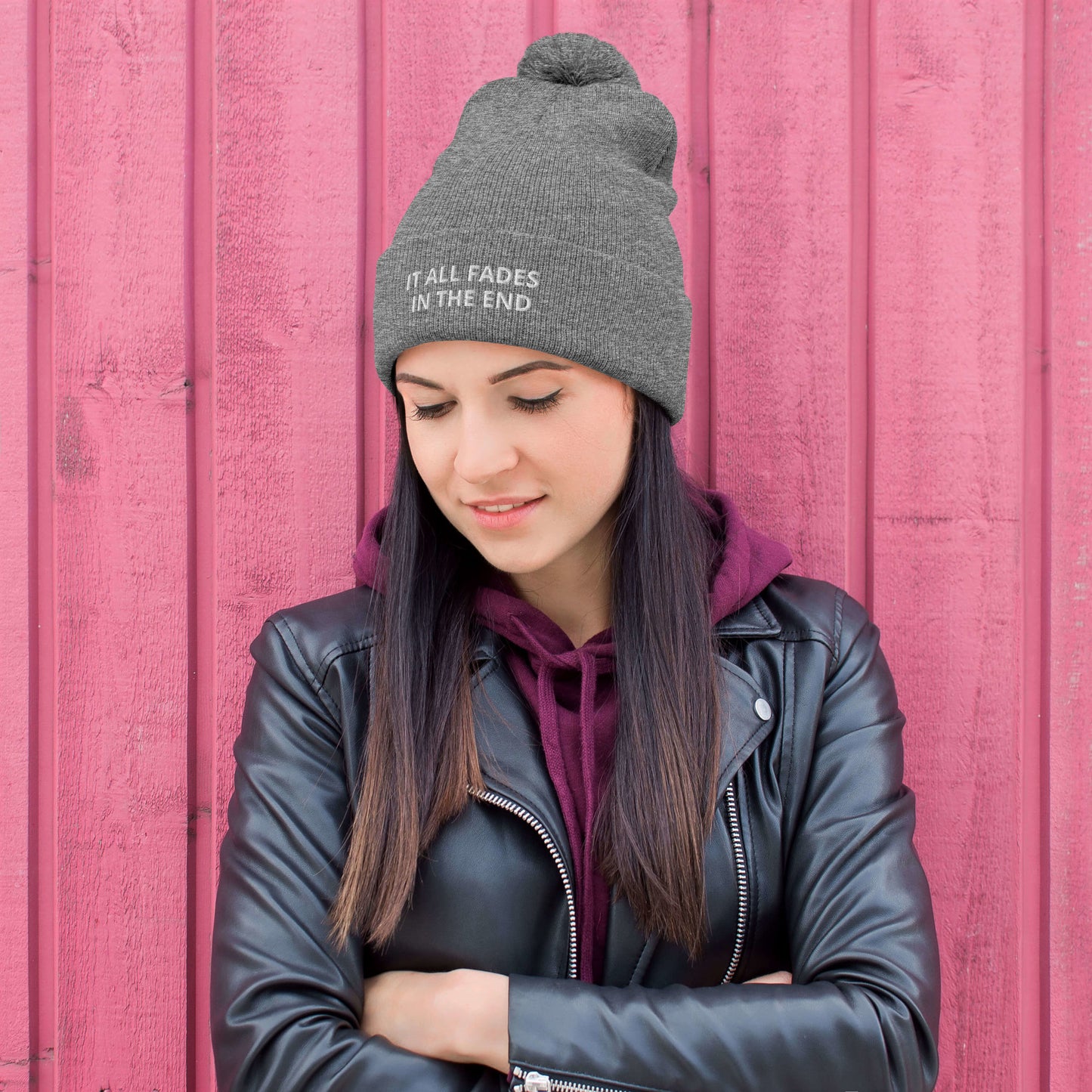 IT ALL FADES IN THE END Pom-Pom Beanie