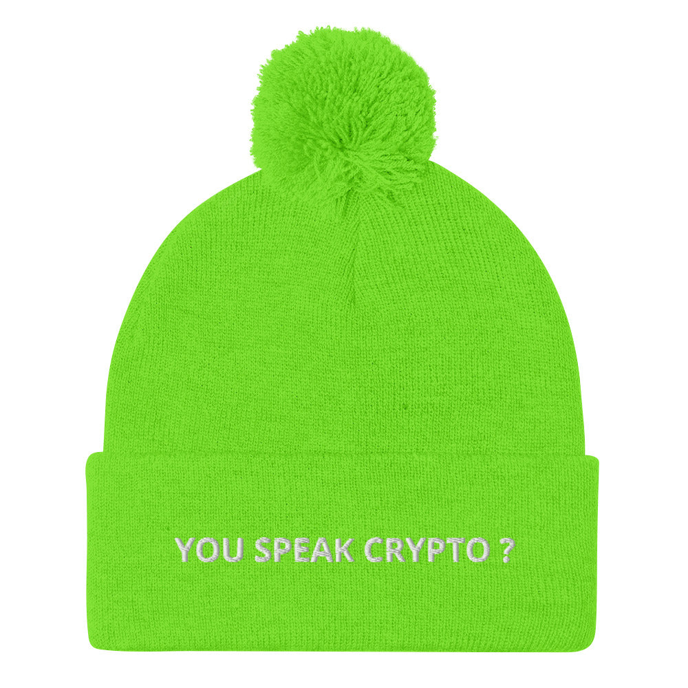 YOU SPEAK CRYPTO ? Pom-Pom Beanie