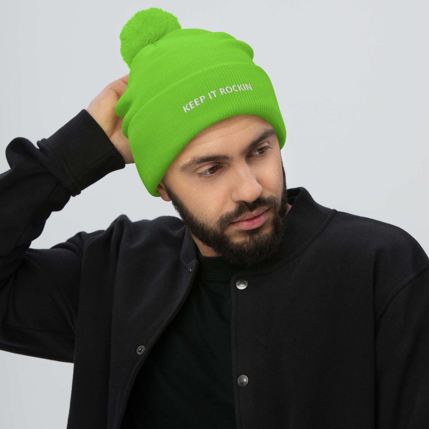 KEEP IT ROCKIN Pom-Pom Beanie