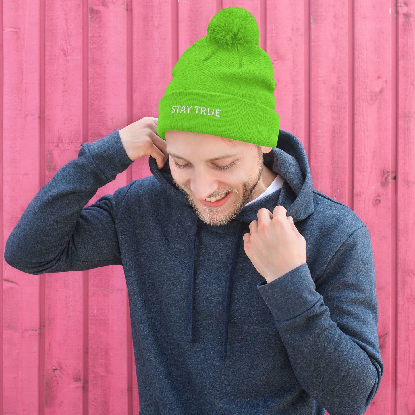 STAY TRUE Pom-Pom Beanie