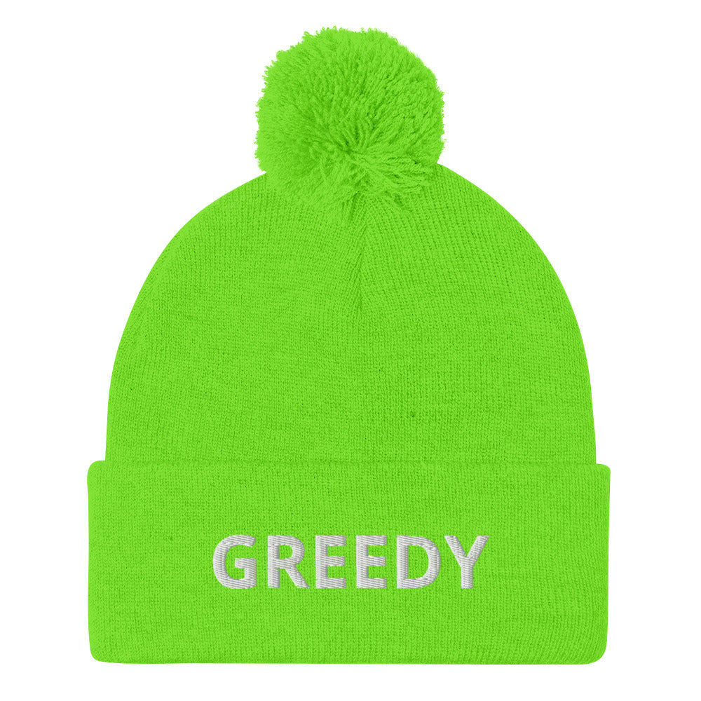 GREEDY Pom-Pom Beanie