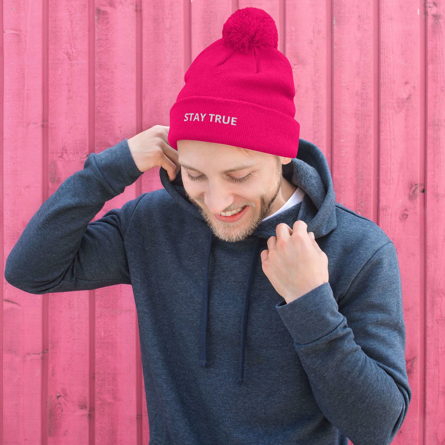 STAY TRUE Pom-Pom Beanie