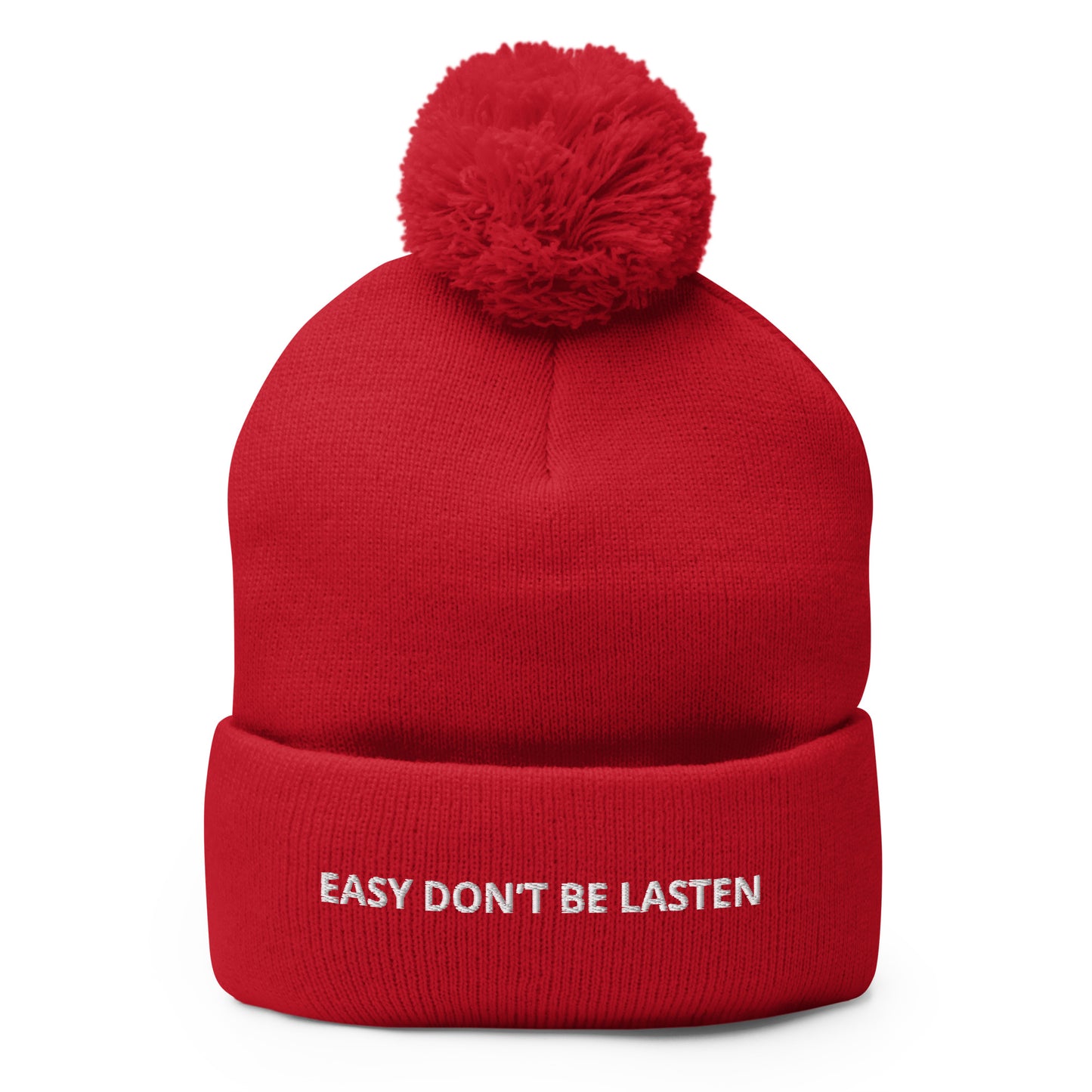 EASY DON’T BE LASTEN Pom-Pom Beanie