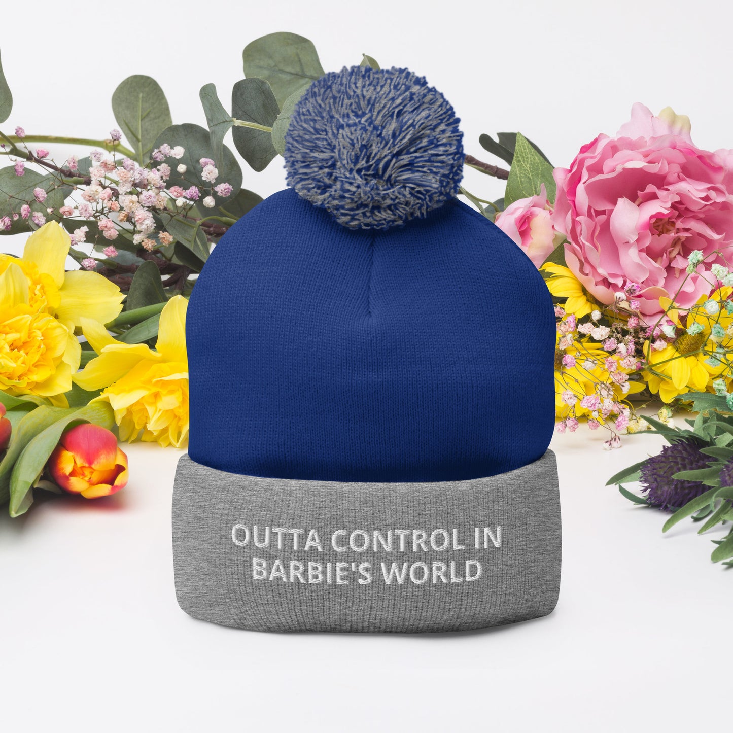 OUTTA CONTROL IN BARBIE'S WORLD Pom-Pom Beanie