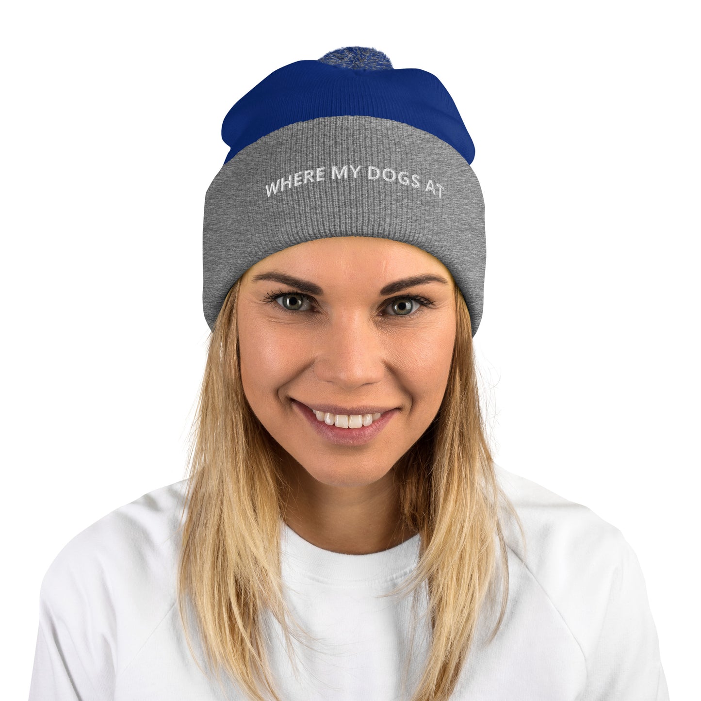 WHERE MY DOGS AT Pom-Pom Beanie