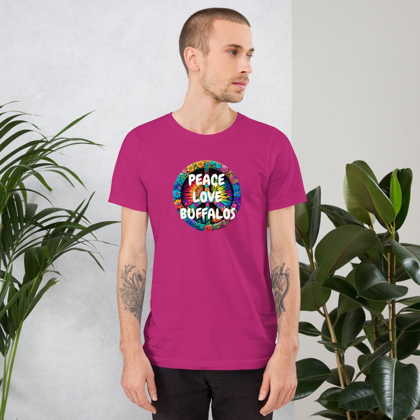 PEACE & LOVE Buffalos Unisex t-shirt