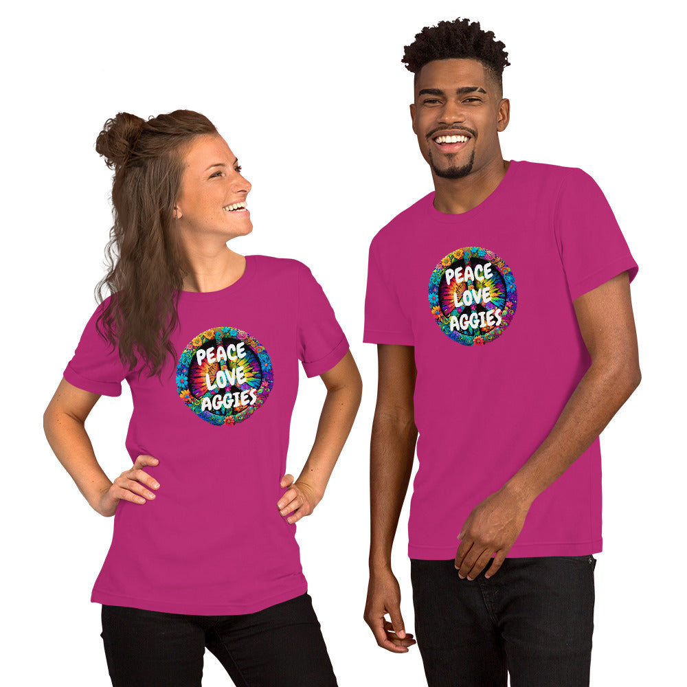 PEACE & LOVE AGGIES Unisex t-shirt