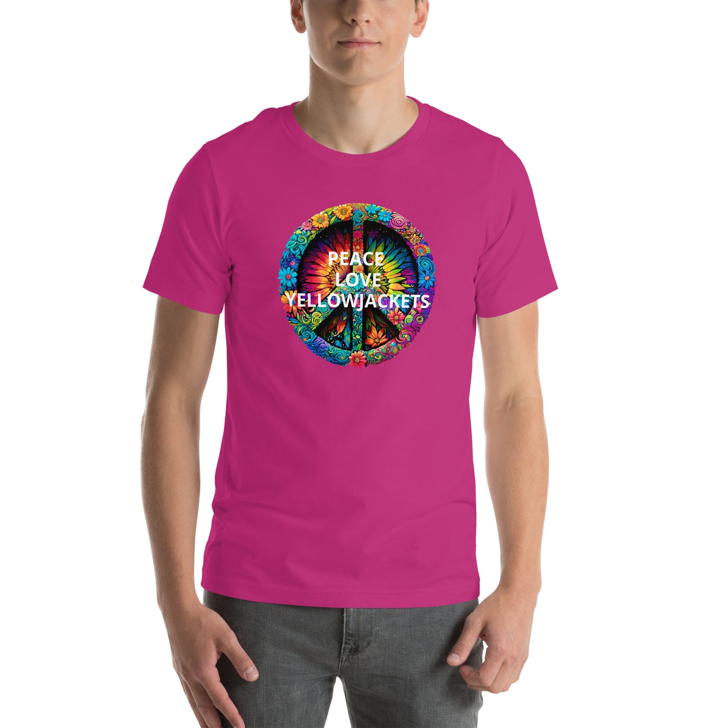 PEACE LOVE YELLOWJACKETS Unisex t-shirt