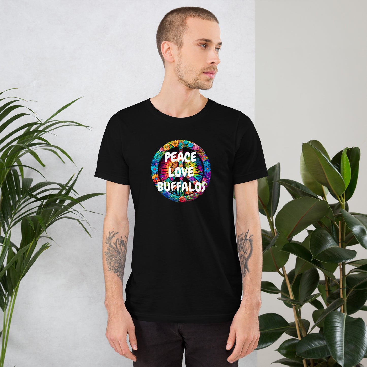 PEACE & LOVE Buffalos Unisex t-shirt