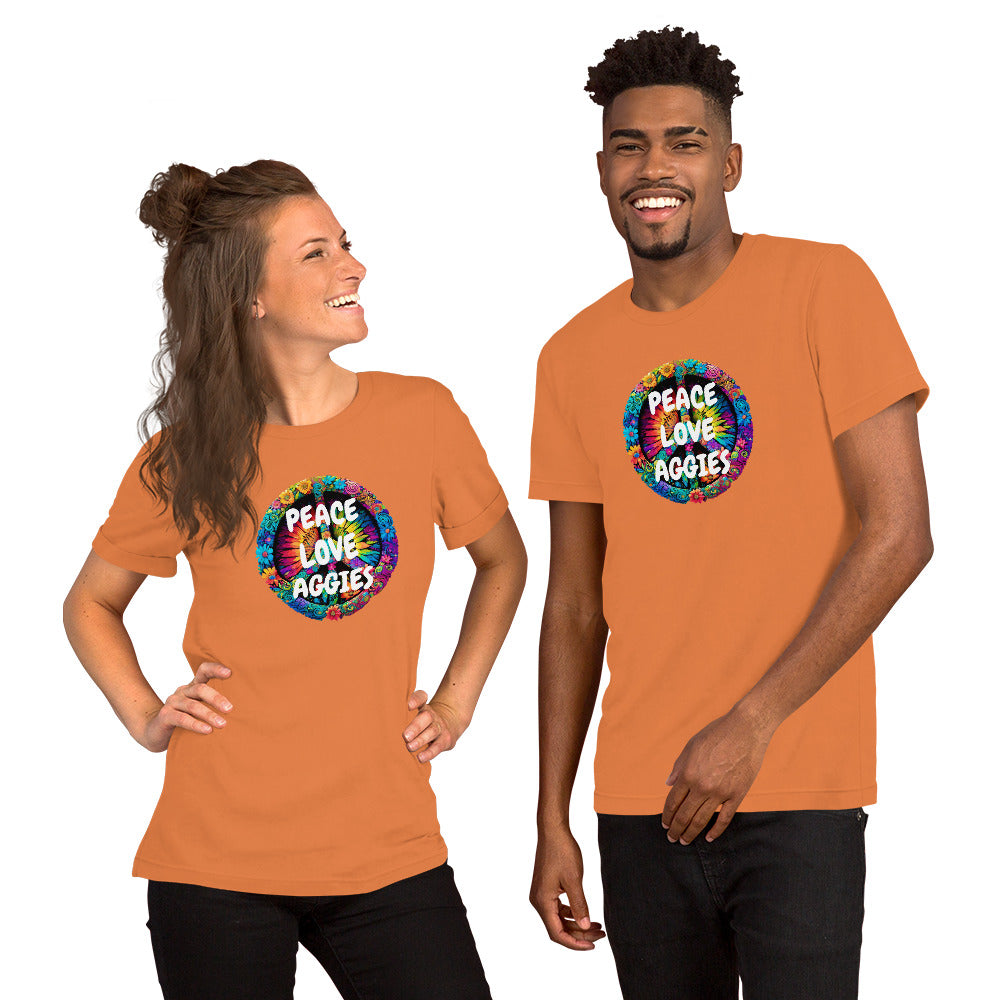 PEACE & LOVE AGGIES Unisex t-shirt