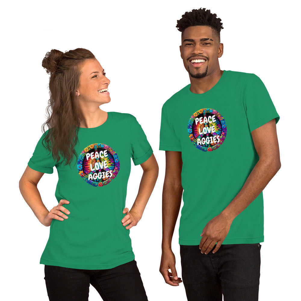 PEACE & LOVE AGGIES Unisex t-shirt