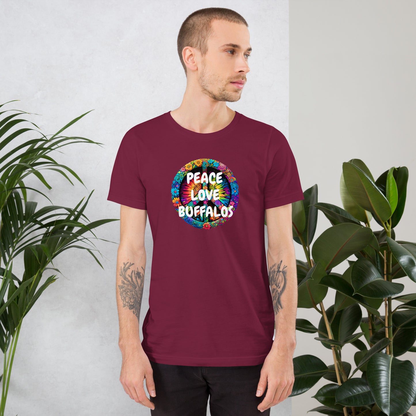 PEACE & LOVE Buffalos Unisex t-shirt