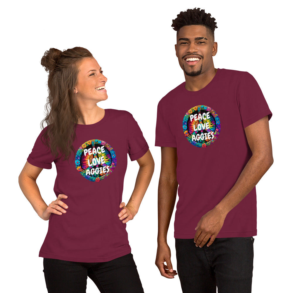 PEACE & LOVE AGGIES Unisex t-shirt