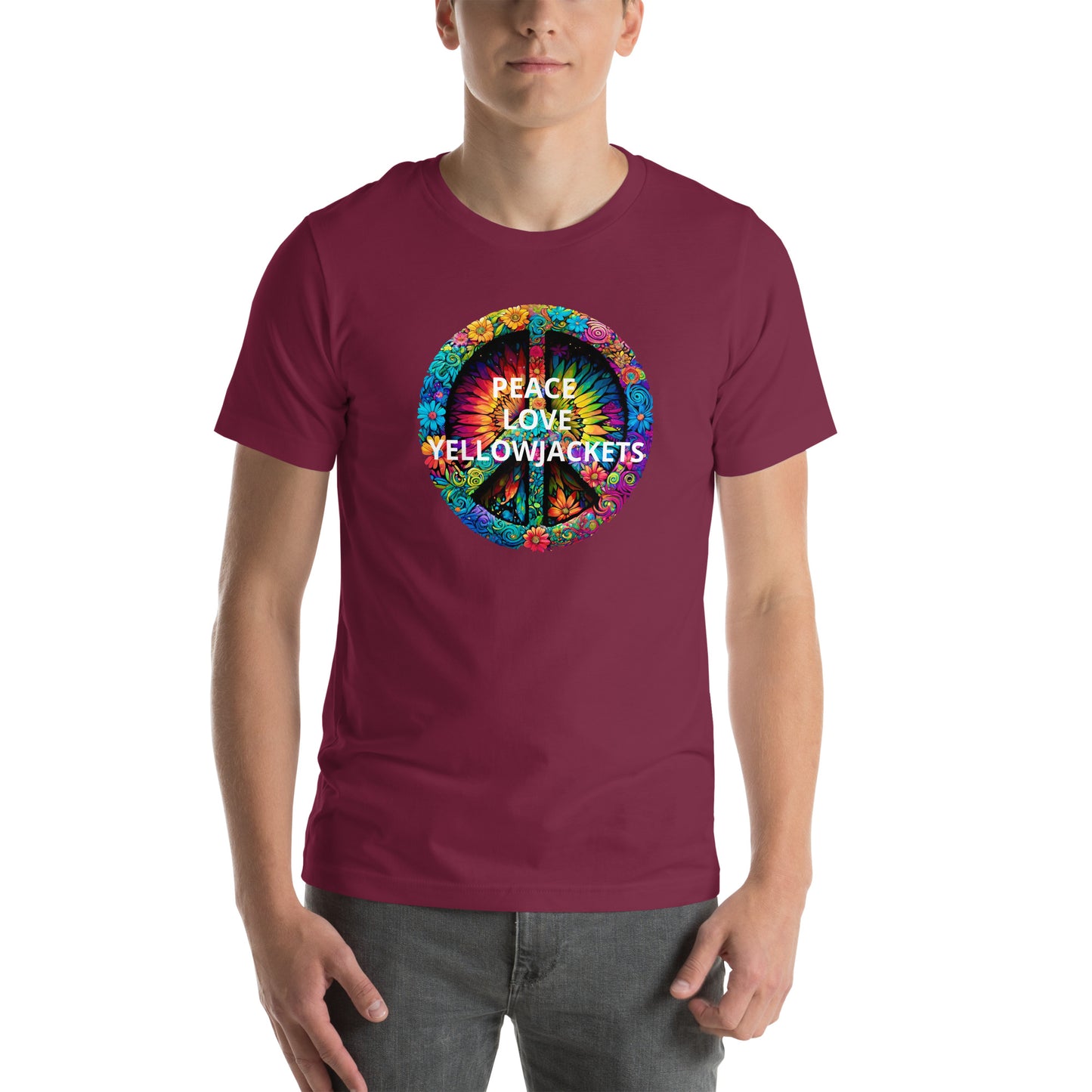 PEACE LOVE YELLOWJACKETS Unisex t-shirt
