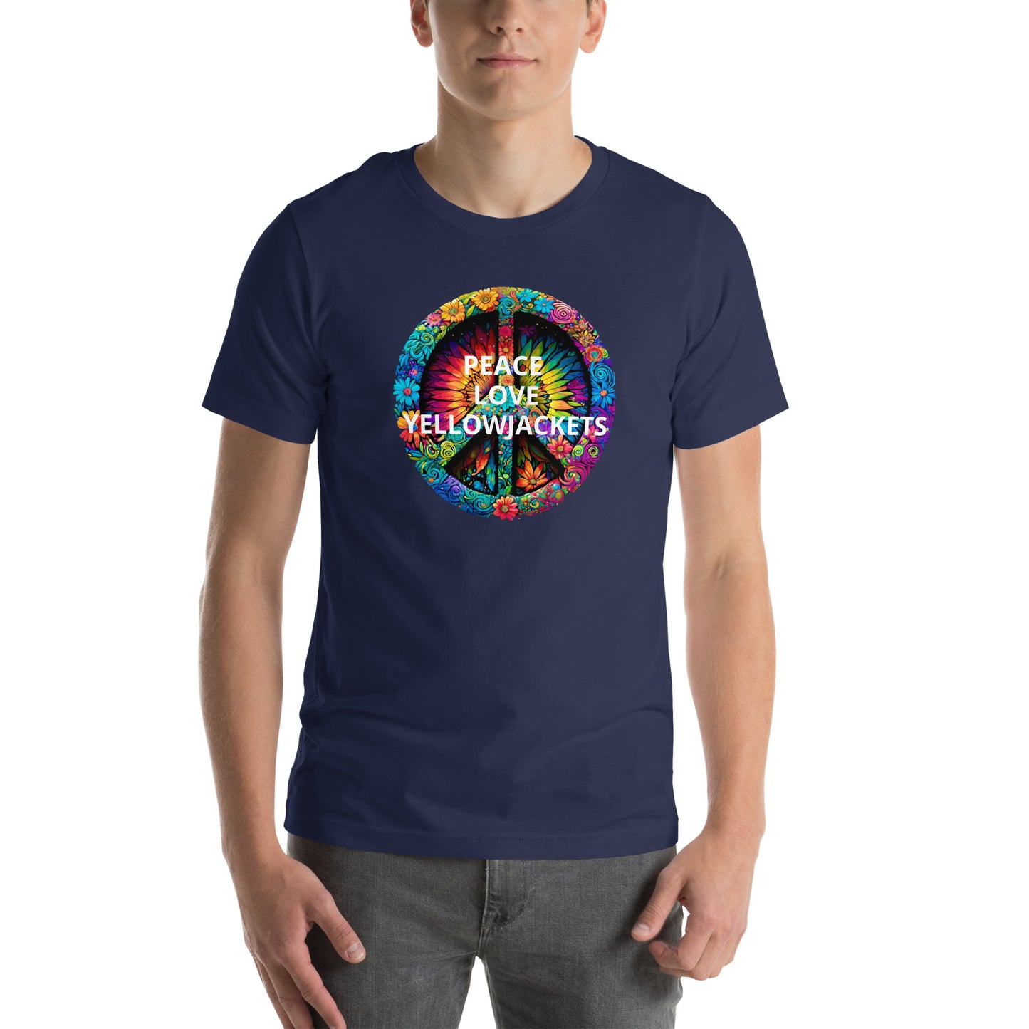 PEACE LOVE YELLOWJACKETS Unisex t-shirt