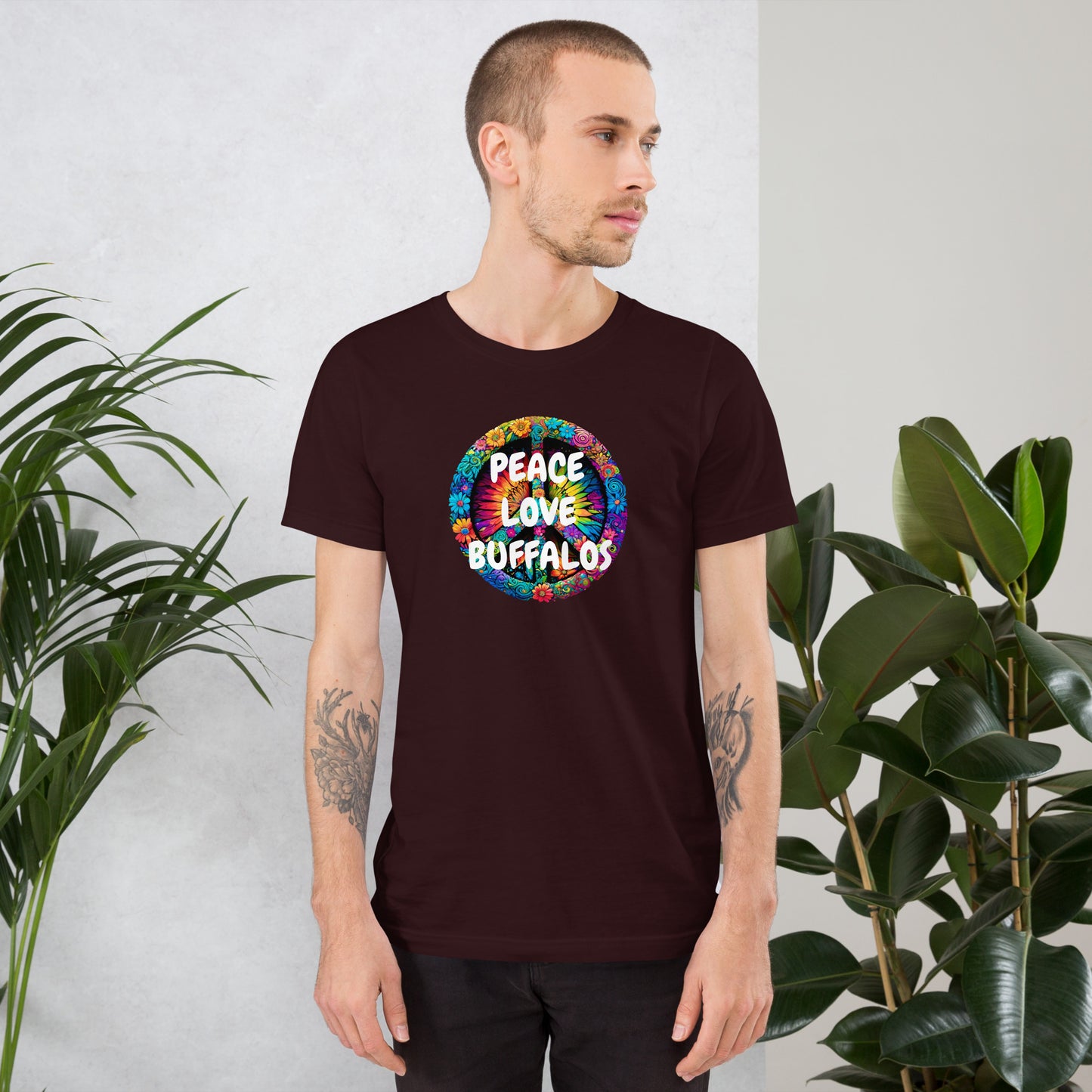 PEACE & LOVE Buffalos Unisex t-shirt