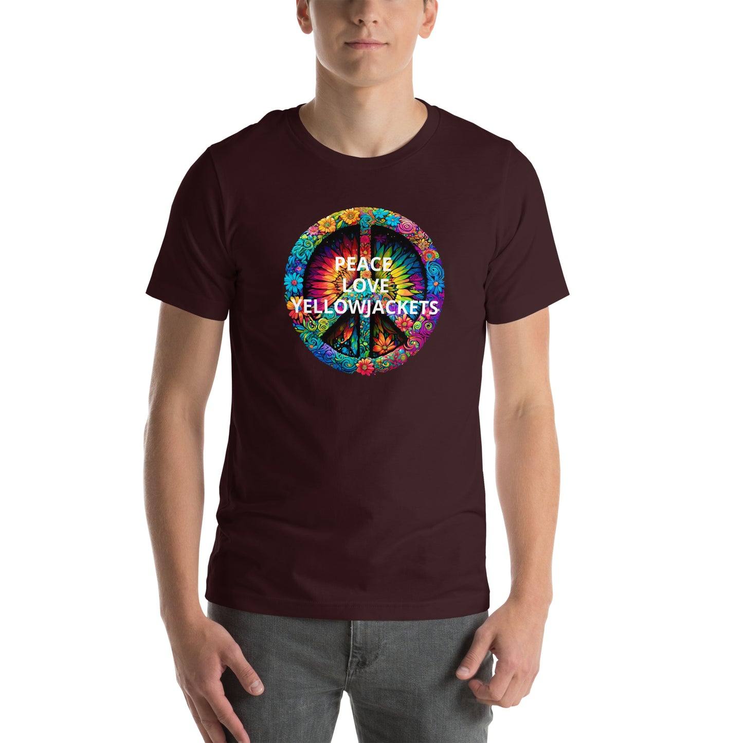 PEACE LOVE YELLOWJACKETS Unisex t-shirt