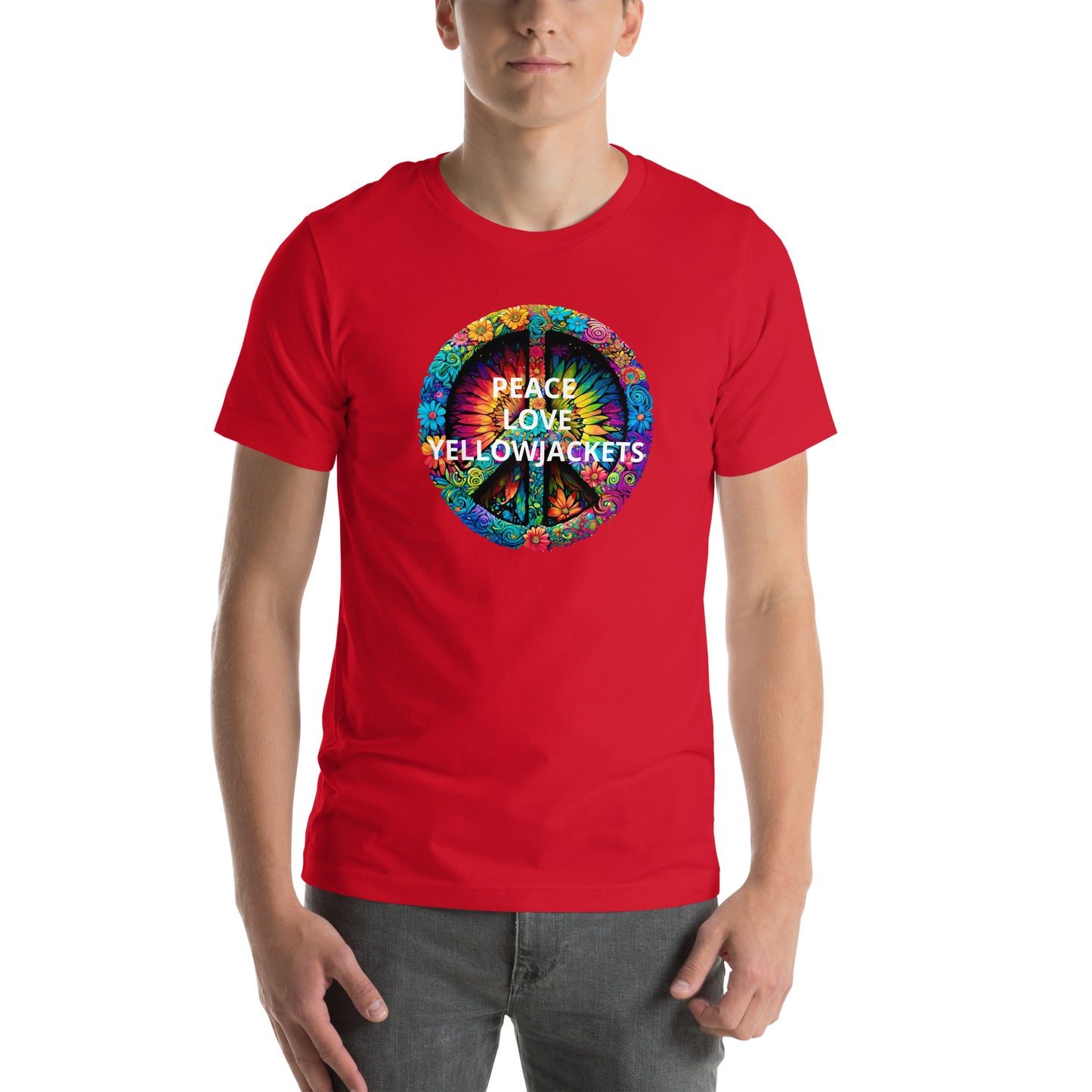 PEACE LOVE YELLOWJACKETS Unisex t-shirt