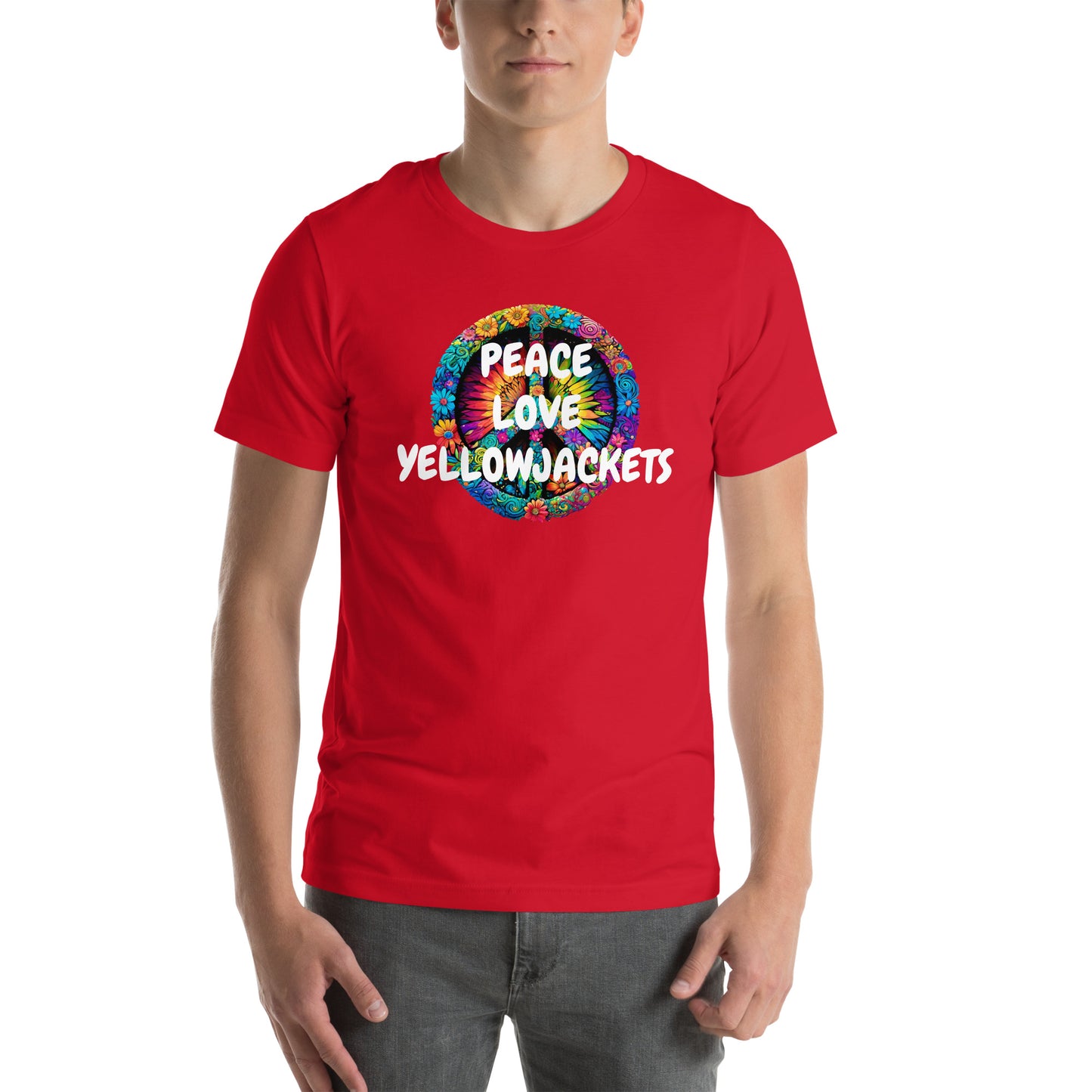 PEACE & LOVE YELLOWJACKETS Unisex t-shirt