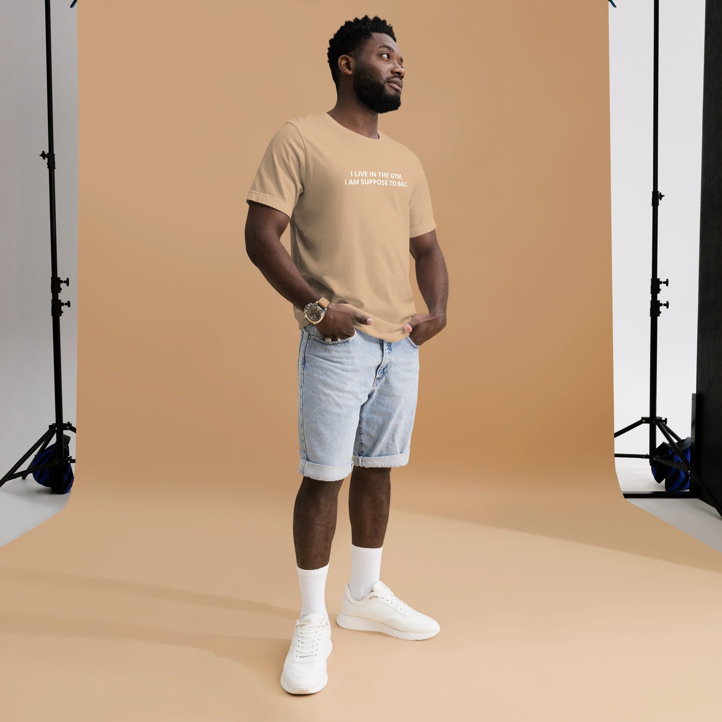 I LIVE IN THE GYM, I AM SUPPOSE TO BALL Unisex t-shirt