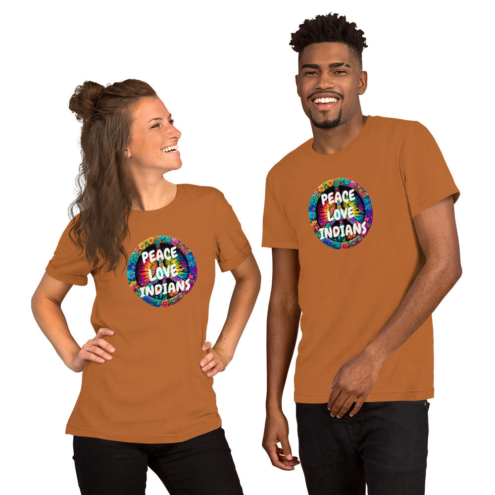 PEACE & LOVE Indians Unisex t-shirt