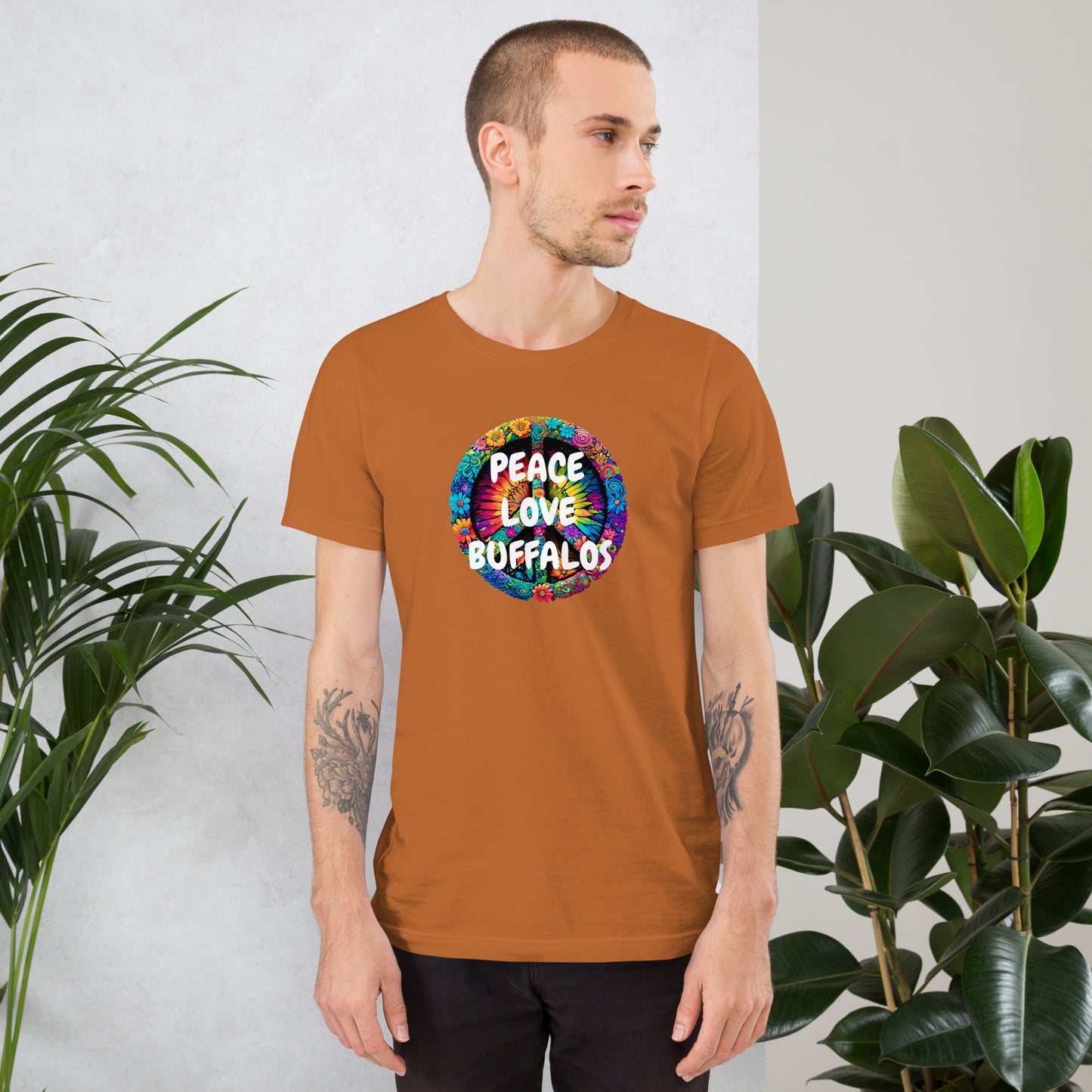 PEACE & LOVE Buffalos Unisex t-shirt