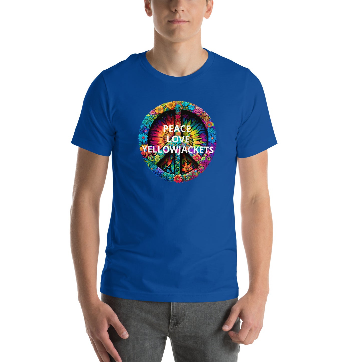 PEACE LOVE YELLOWJACKETS Unisex t-shirt