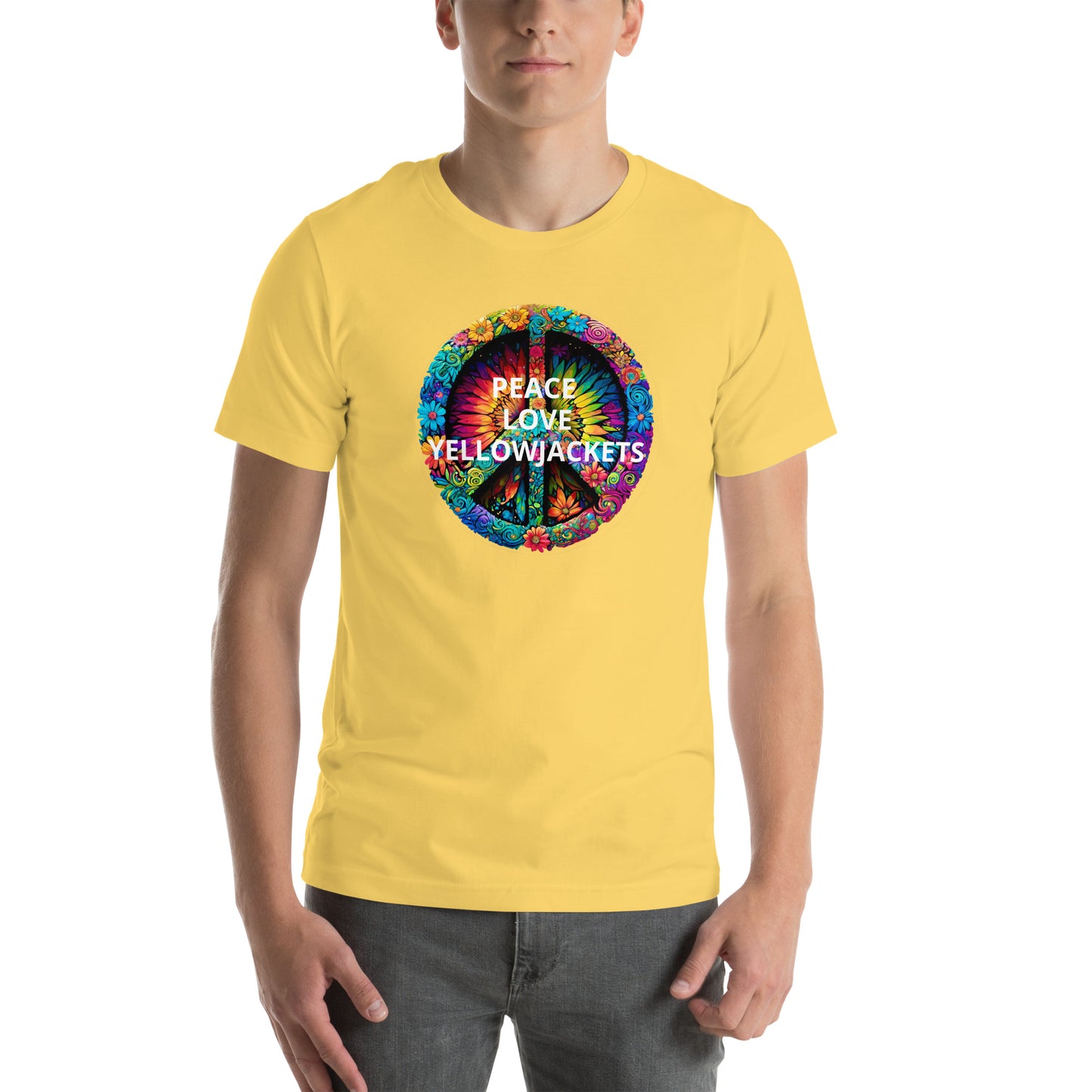 PEACE LOVE YELLOWJACKETS Unisex t-shirt