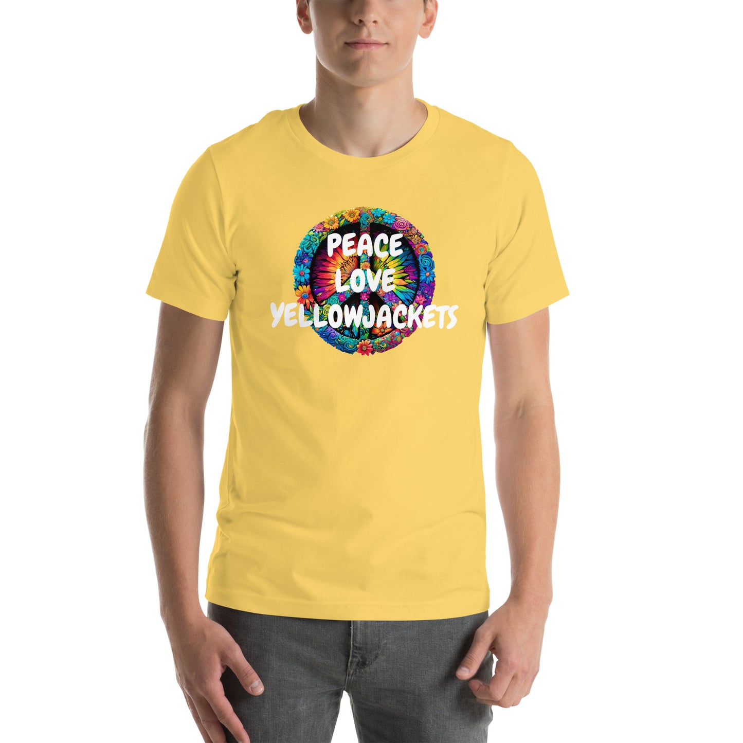 PEACE & LOVE YELLOWJACKETS Unisex t-shirt