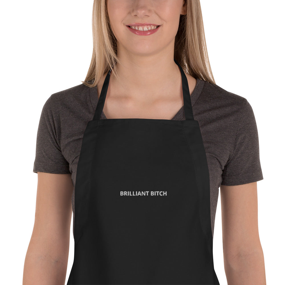 BRILLIANT BITCH  Embroidered Apron