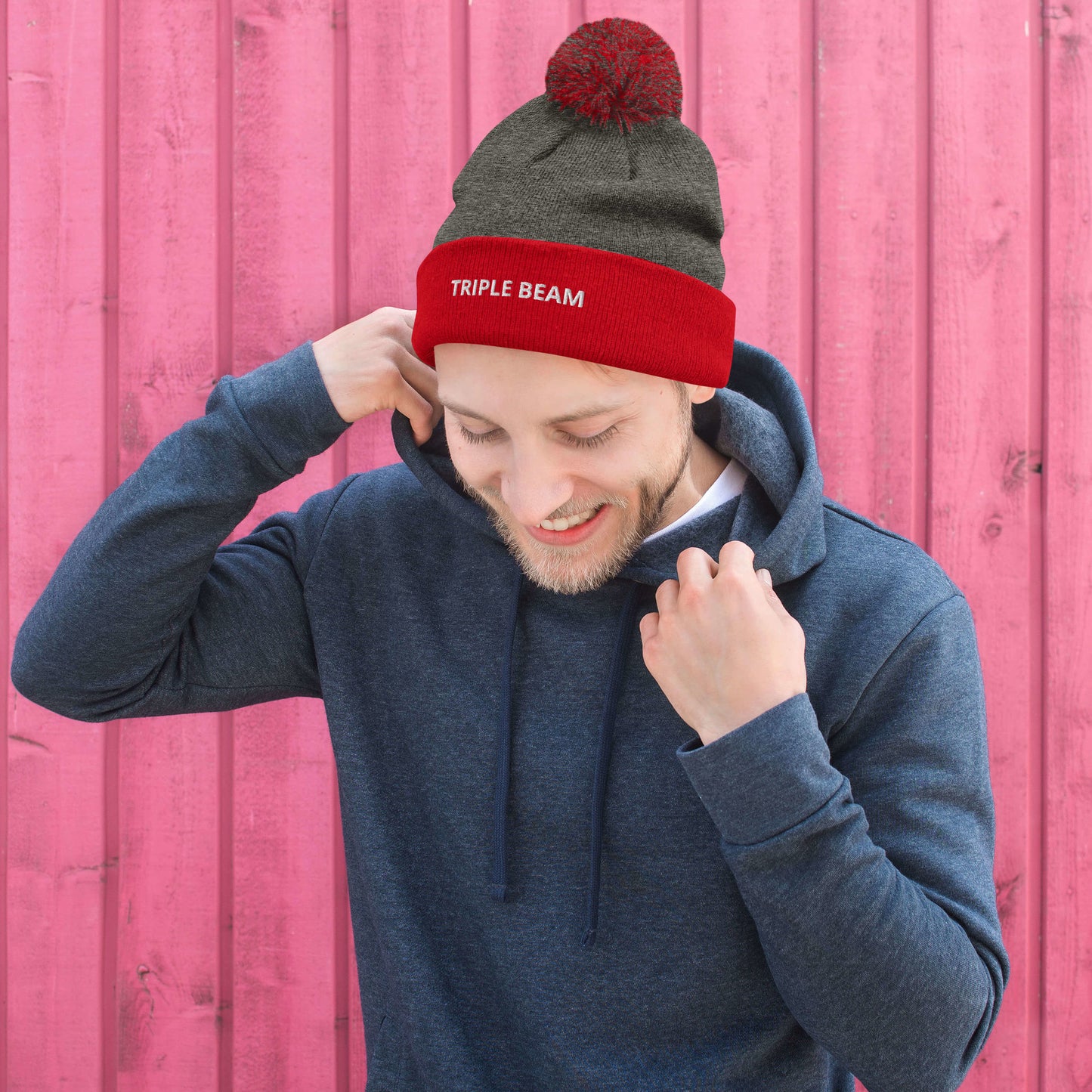 TRIPLE BEAM  Pom-Pom Beanie