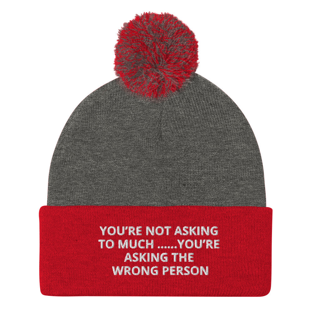 YOU’RE NOT ASKING TO MUCH ….YOU’RE ASKING THE WRONG PERSON  Pom-Pom Beanie